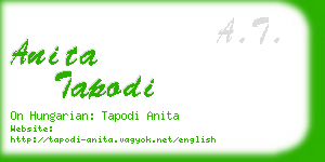 anita tapodi business card